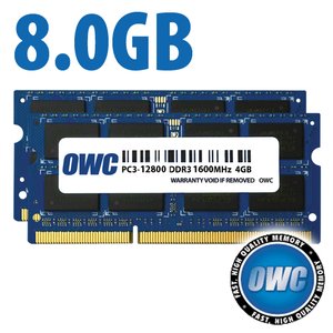 (*) 8.0GB (4GBx2) PC3-12800 DDR3L 1600MHz SO-DIMM 204-Pin CL11 SO-DIMM Memory Upgrade Kit for Mac